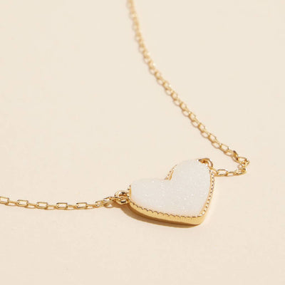 Heart in a Daze Red Druzy Necklace