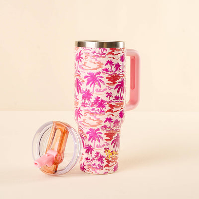40 oz Lifestyle Flip Straw Tumbler-Paradise Palms