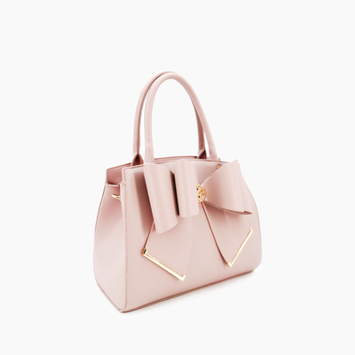 Grace Bowtie Top Handle Satchel Bag: Blush