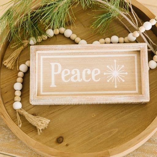 Peace & Love Reversible Wood Decor