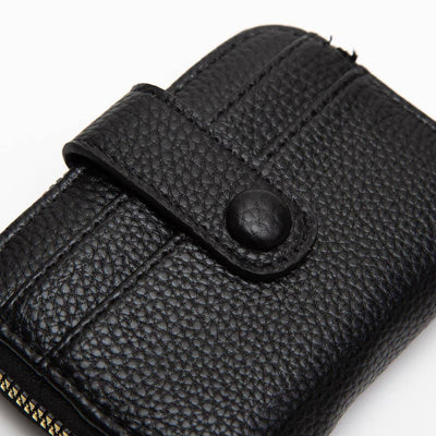 Heather Zip Wallet: Black