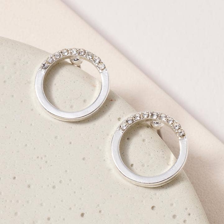 Classy Girl Stud Earrings- Silver