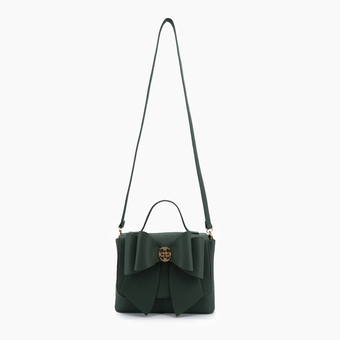 Eva Double Bow Everyday Crossbody: Dark Olive