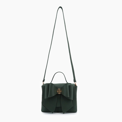 Eva Double Bow Everyday Crossbody: Dark Olive