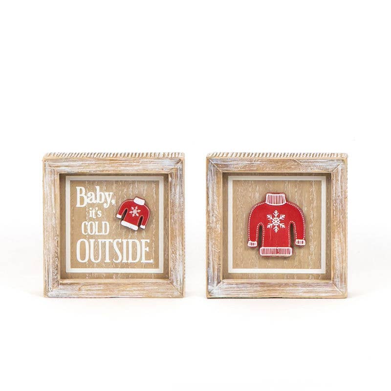 Baby It's Cold Outside Reversible Wood Decor