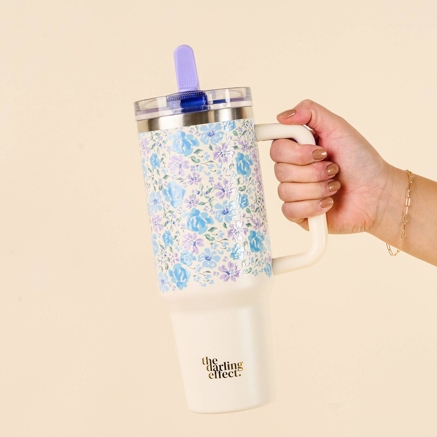 40 oz Lifestyle Flip Straw Tumbler-Secret Garden Blue