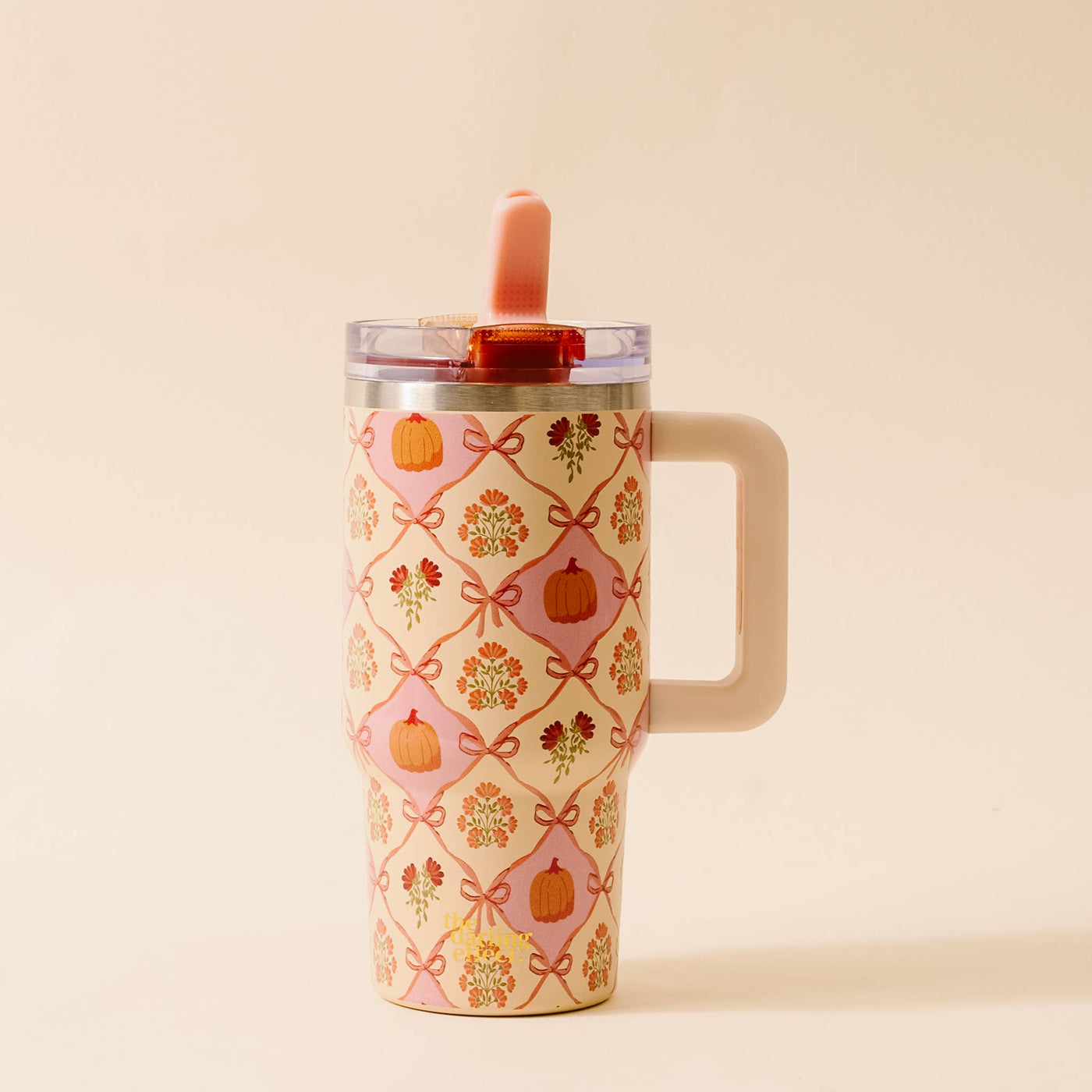 20 oz Lifestyle Flip Straw Tumbler-Patchwork Pumpkins