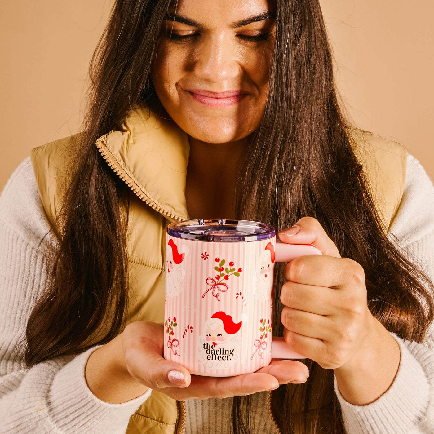 14 oz Insulated Mug-Holly Jolly Santa