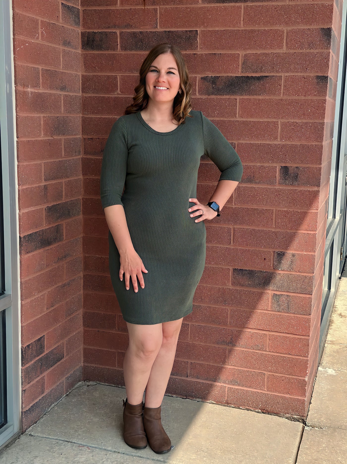 Forever Basic Olive Dress