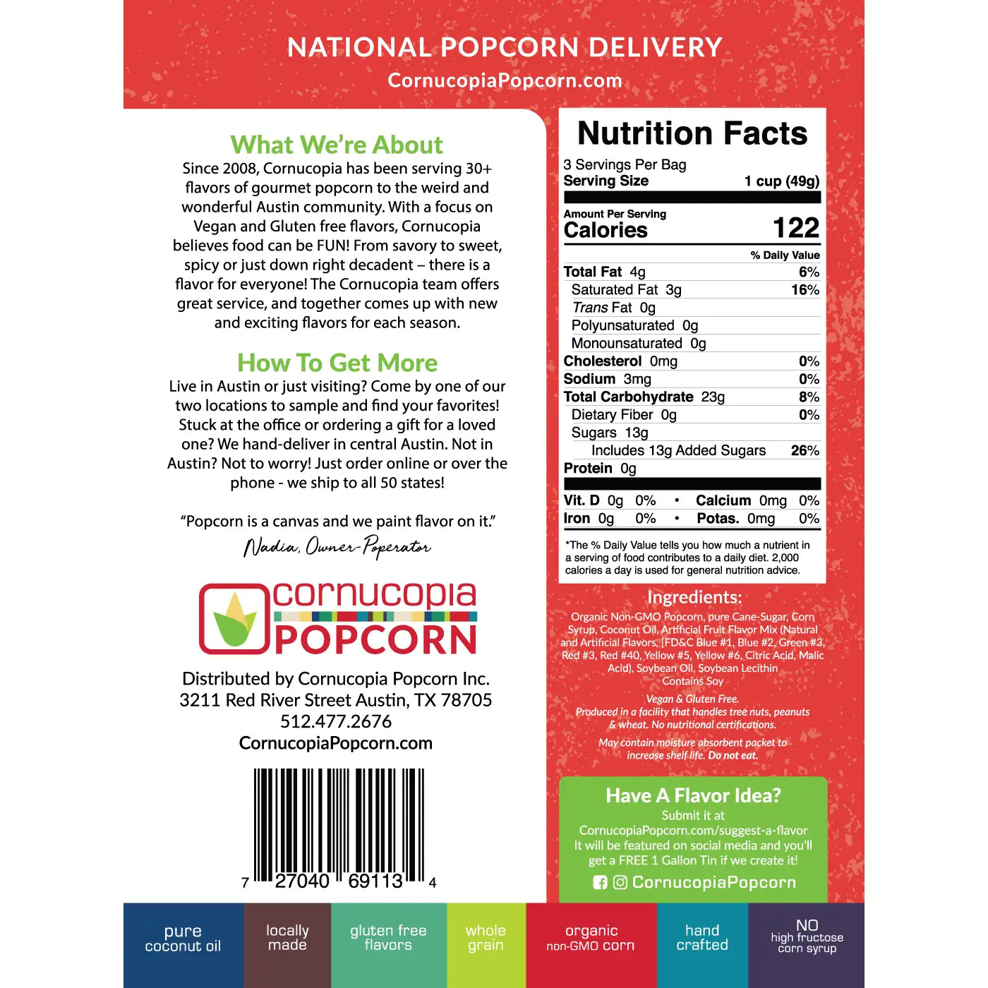 Cornfetti Popcorn (Vegan & Gluten Free)