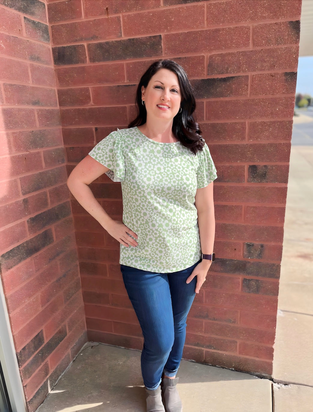 Daisies For Days Green Top