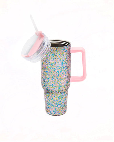 Glitter Party Stainless Steel Insulated Tumbler with Straw