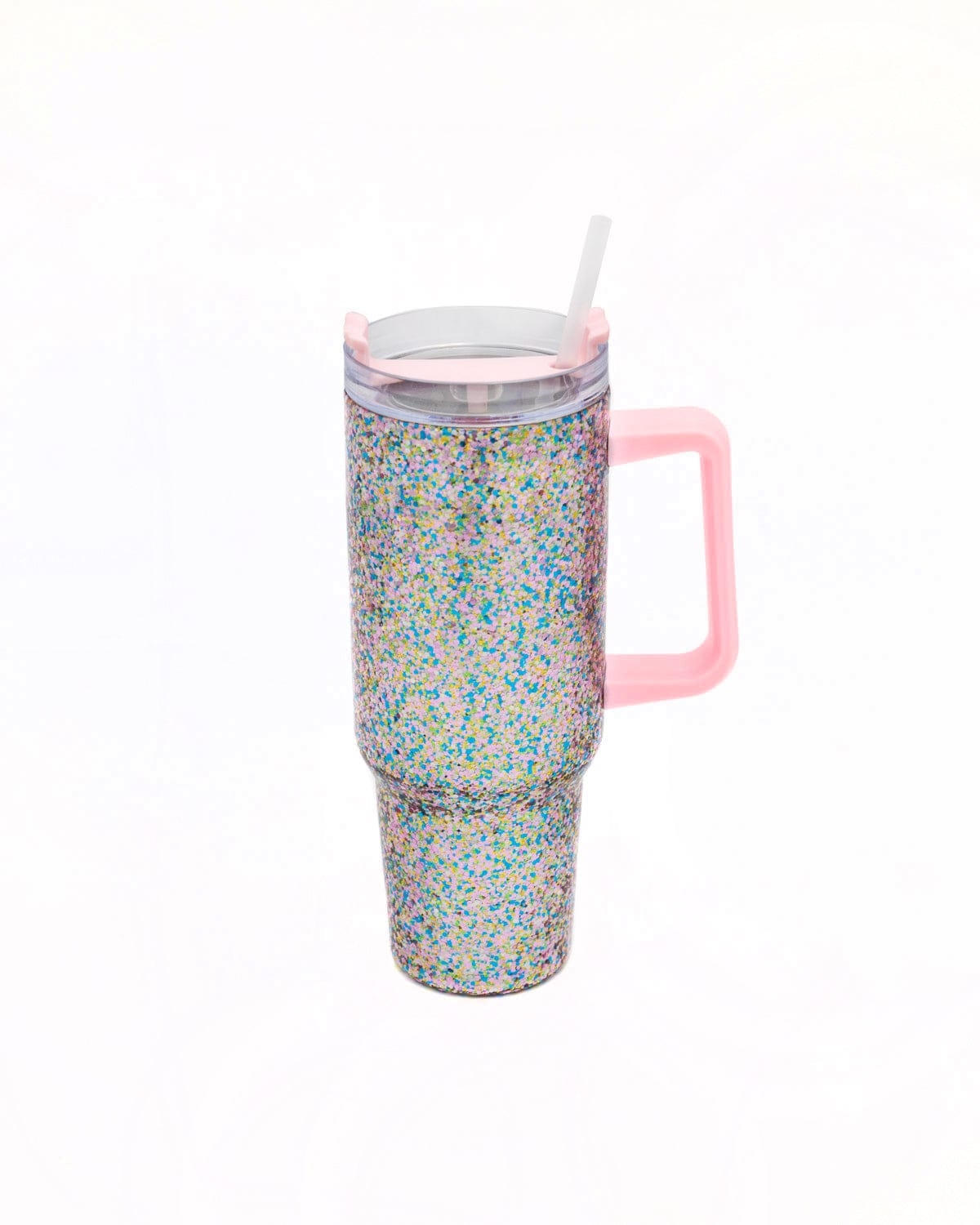 Glitter Party Stainless Steel Insulated Tumbler with Straw