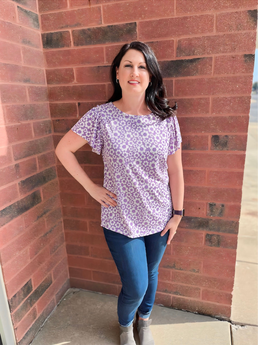 Daisies For Days Purple Top