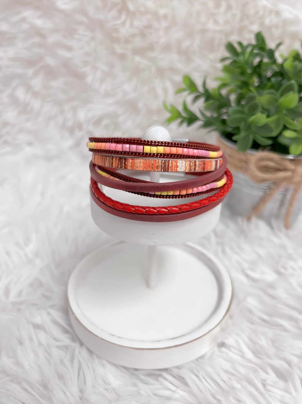 Hint of Color Burgundy Bracelet