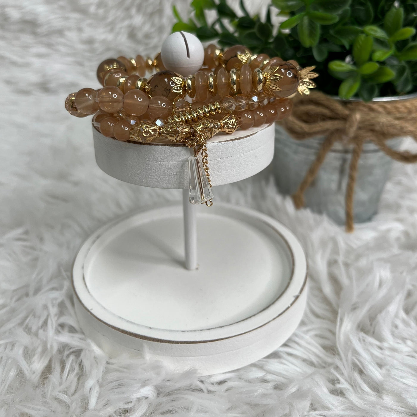Elegant Beauty Champagne Bracelet Set