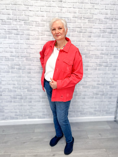 Call Me Anytime Coral Jacket