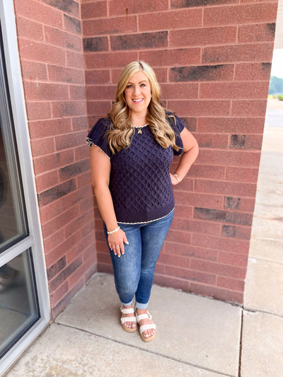 Cuteness Overload Navy Top