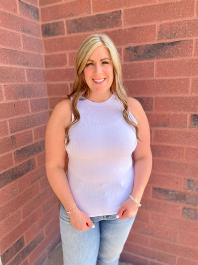 Simple One White Tank Top