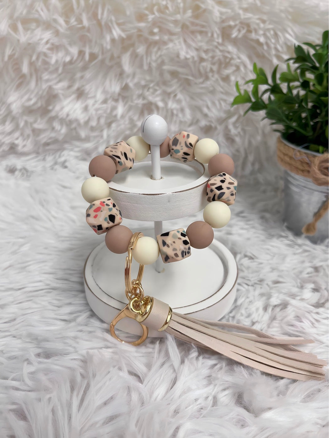 Geometric Color Pop Bracelet Keychain