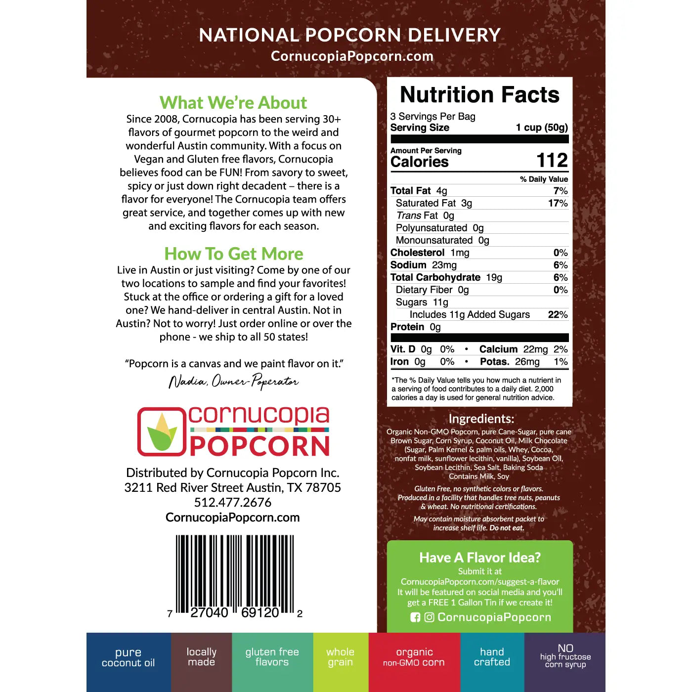 Milk Chocolate Caramel Popcorn (Gluten Free)