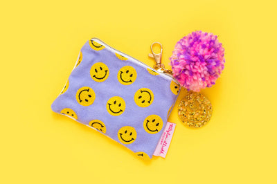 Happy Face Cardholder Keychain Pouch: Taylor Elliott Designs