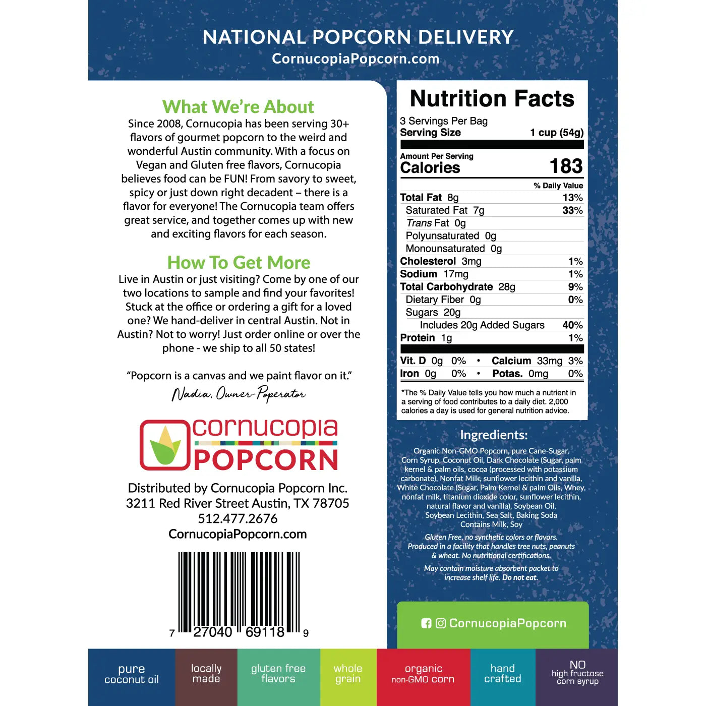 Tuxedo Popcorn (Gluten Free)