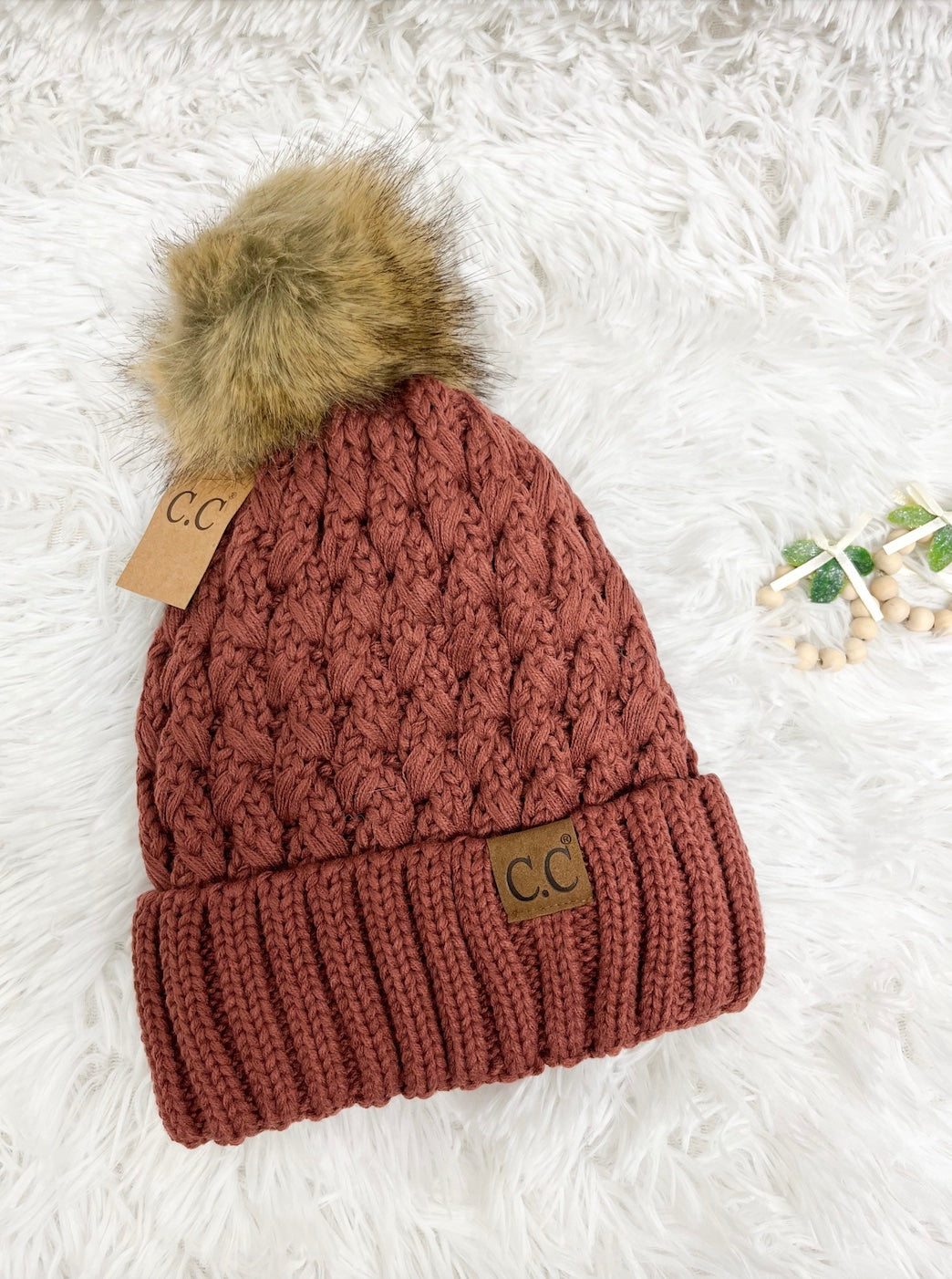 Winter Wonderland Brick Red Hat