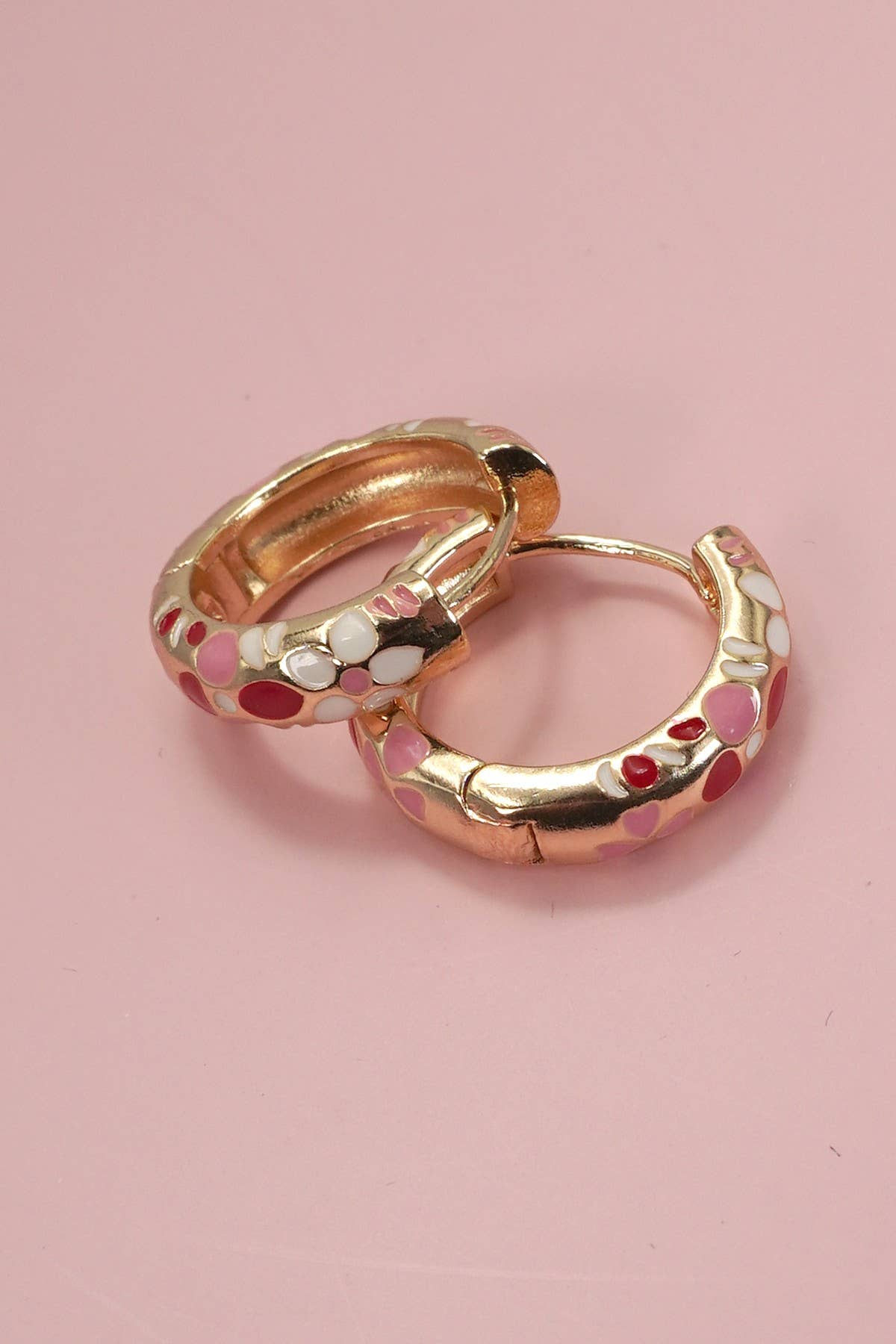 Dots Of Flowers Hoop Earrings
