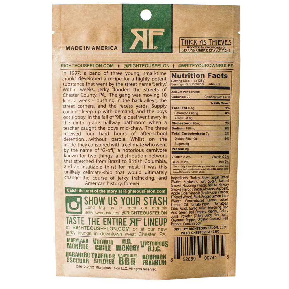 Fowl Capone Turkey Jerky 2oz