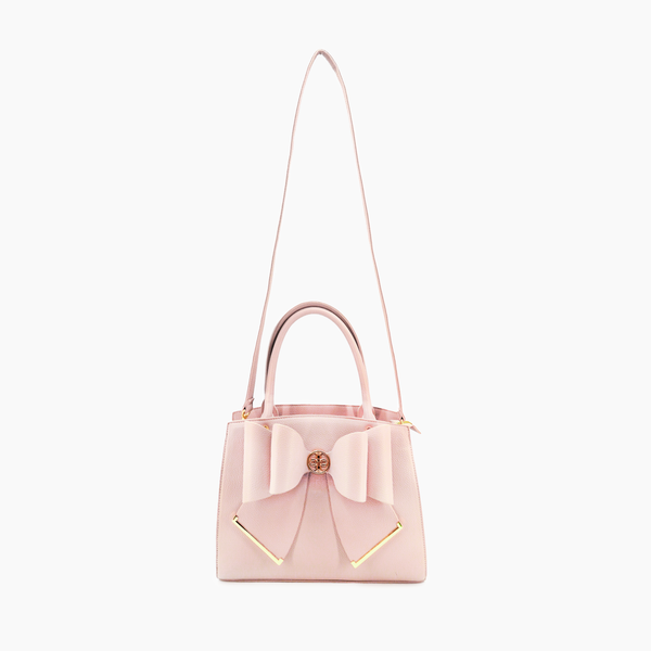 Grace Bowtie Top Handle Satchel Bag: Blush