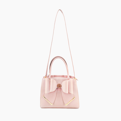 Grace Bowtie Top Handle Satchel Bag: Blush