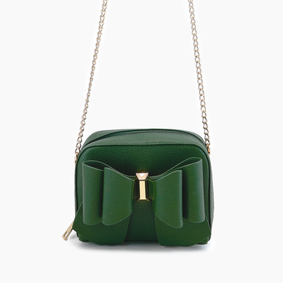 Chloe Bow Mini Crossbody Bag: Green