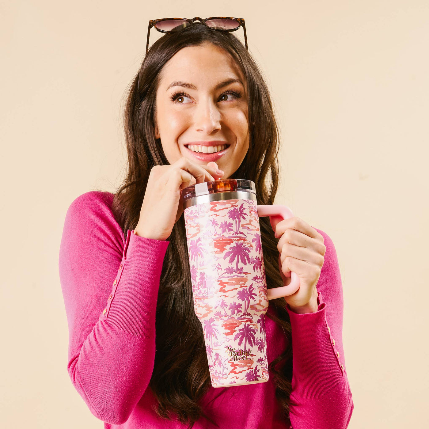 40 oz Lifestyle Flip Straw Tumbler-Paradise Palms