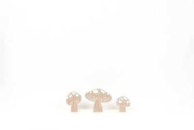 Mushroom Wood Decor Set of 3