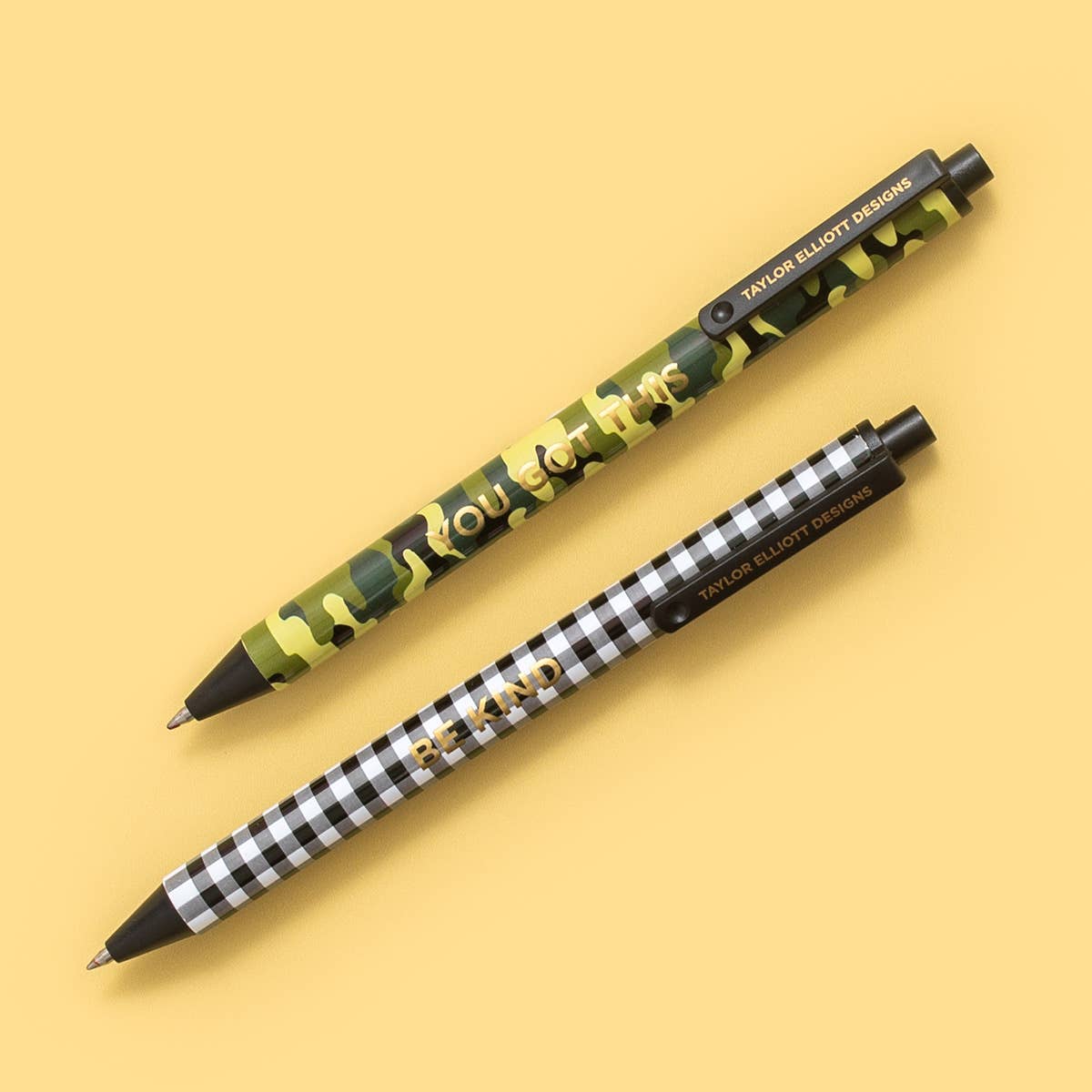 Camo and Gingham Gel Pen Set: Taylor Elliott Designs