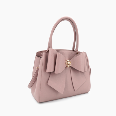Park Double Bowtie Top Handle Satchel: Mauve