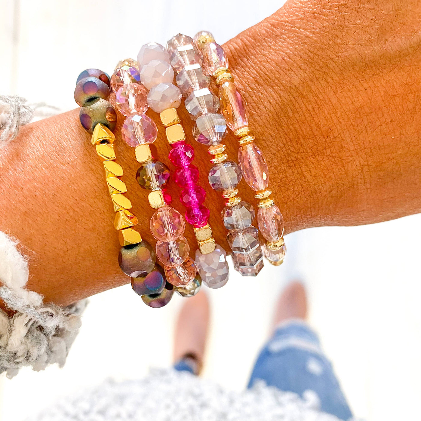 Pink Your Way To The Top Bracelet Stack