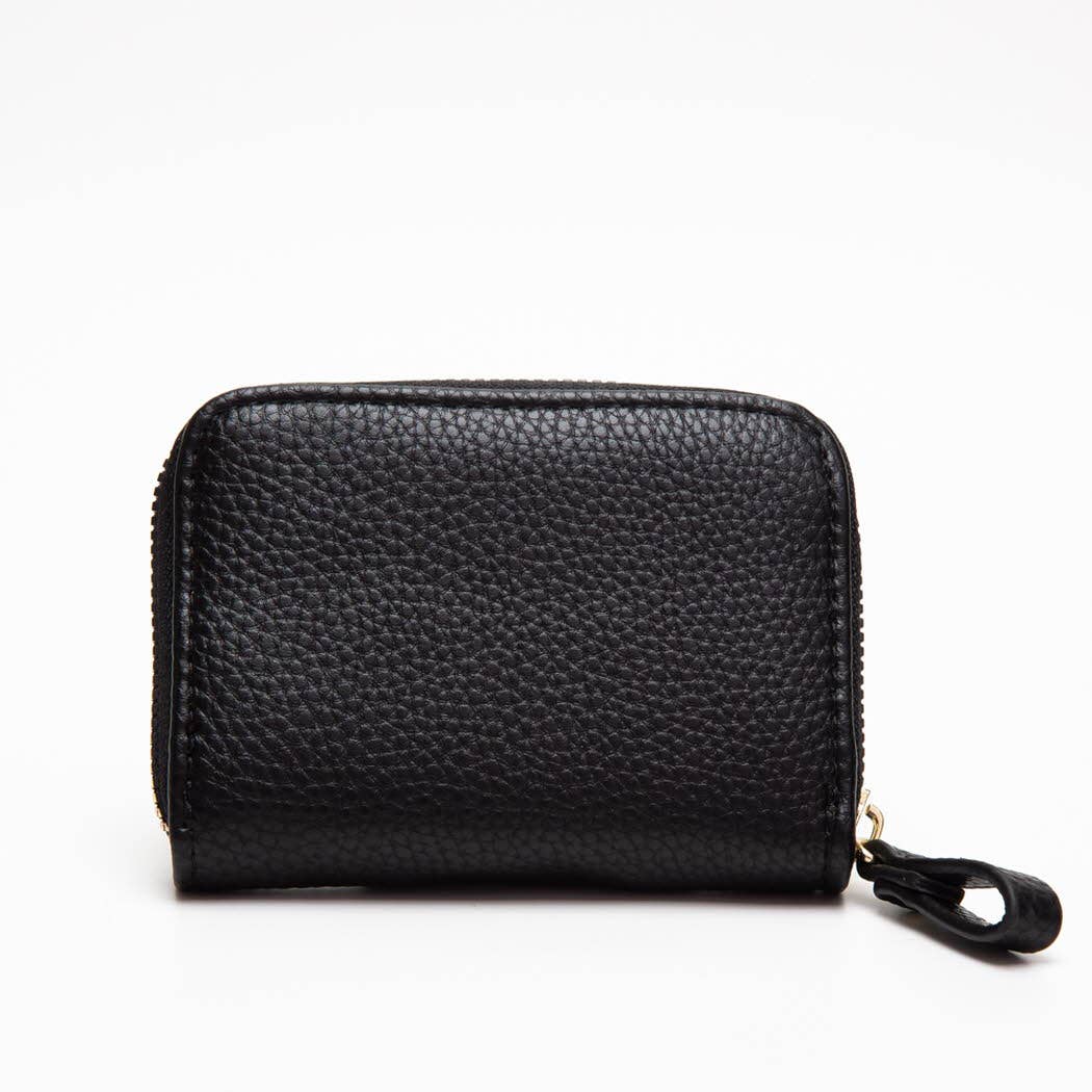 Heather Zip Wallet: Black