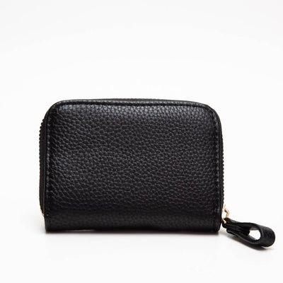 Heather Zip Wallet: Black