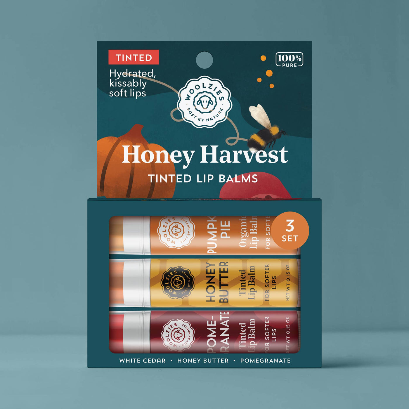 Tinted LIp Balm Trio: Honey Harvest