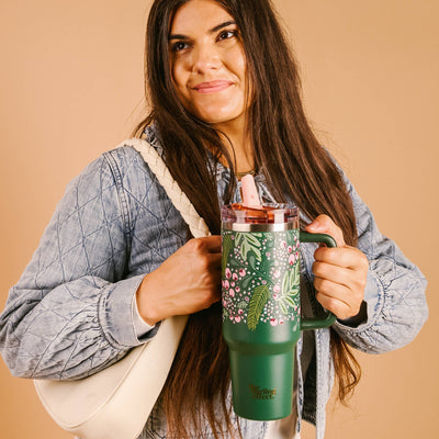 40 oz Lifestyle Flip Straw Tumbler-Jolly Sprig