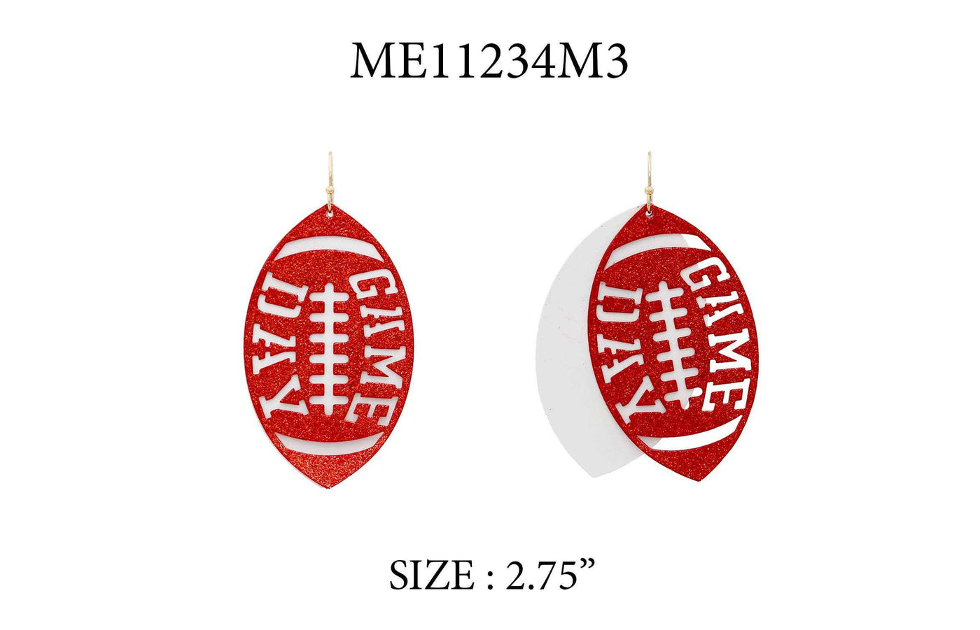 Red Glitter Gameday Earrings