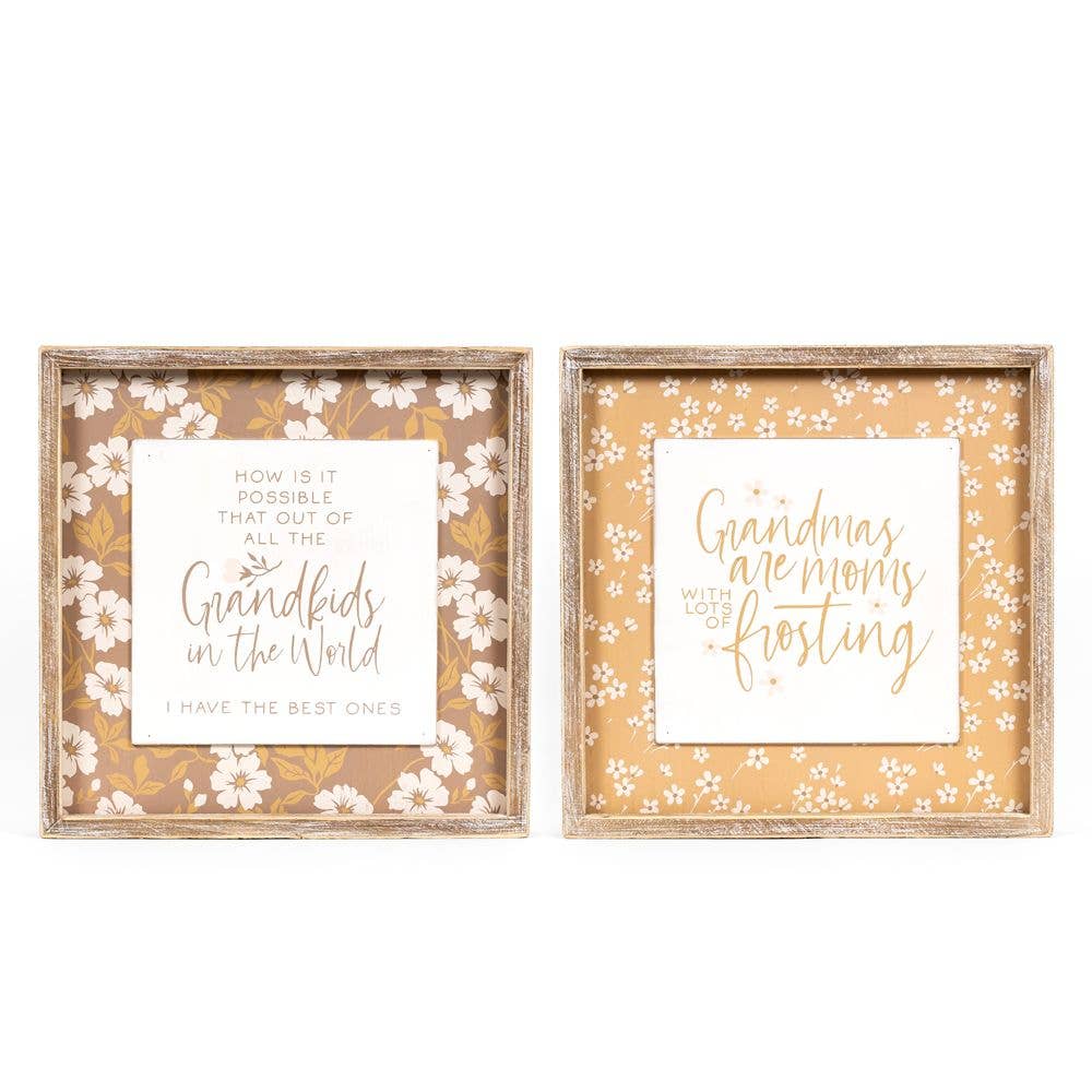 The Best Grandkids Reversible Wood Sign