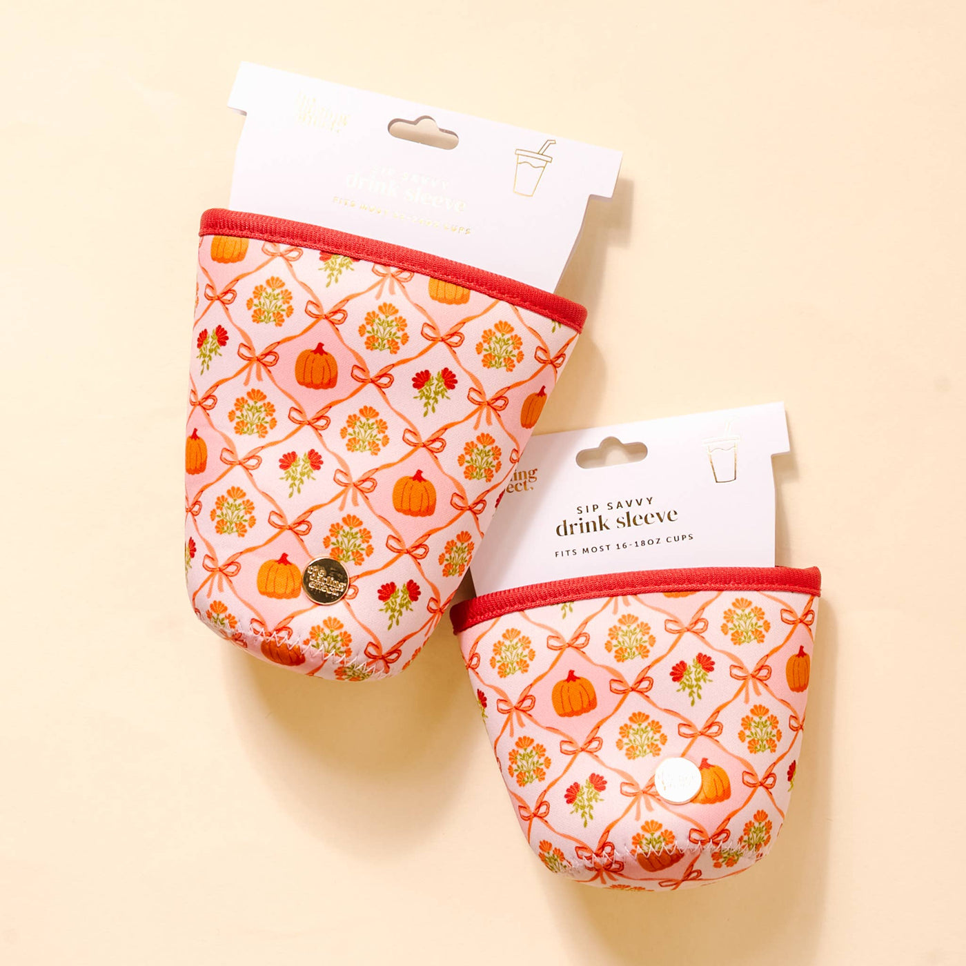 The Darling Effect Large Drink Sleeve: Patchwork Pumpkins