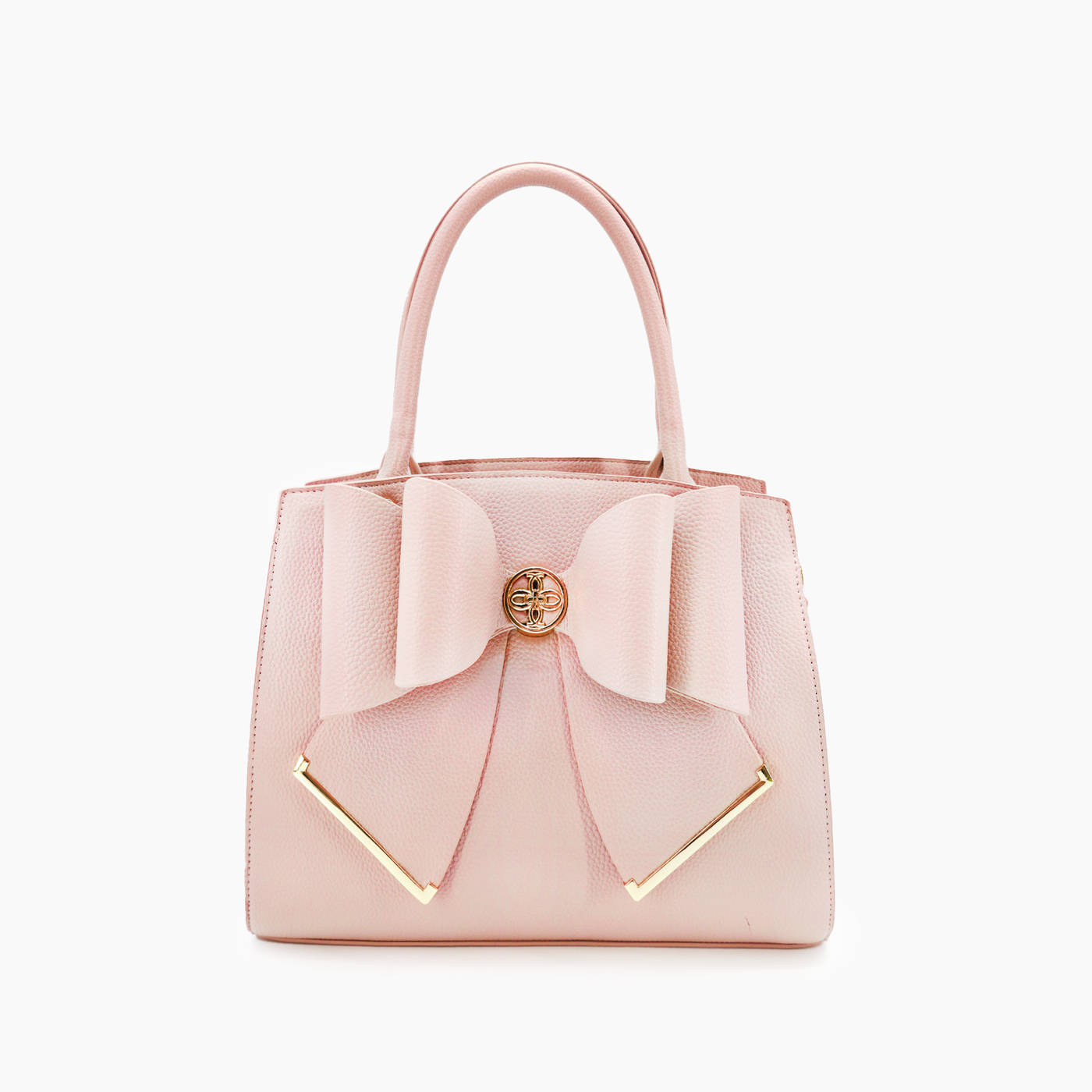 Grace Bowtie Top Handle Satchel Bag: Blush