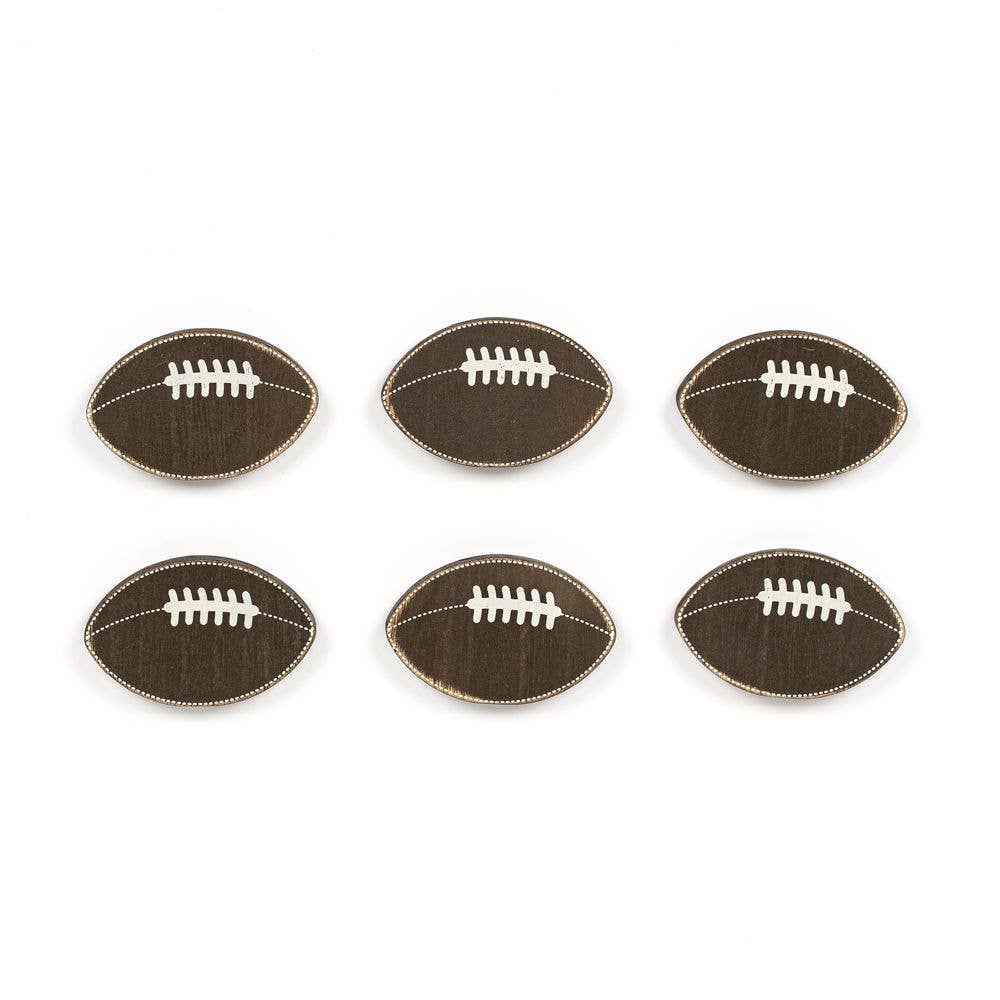Wood shapes set of 6 Footballs