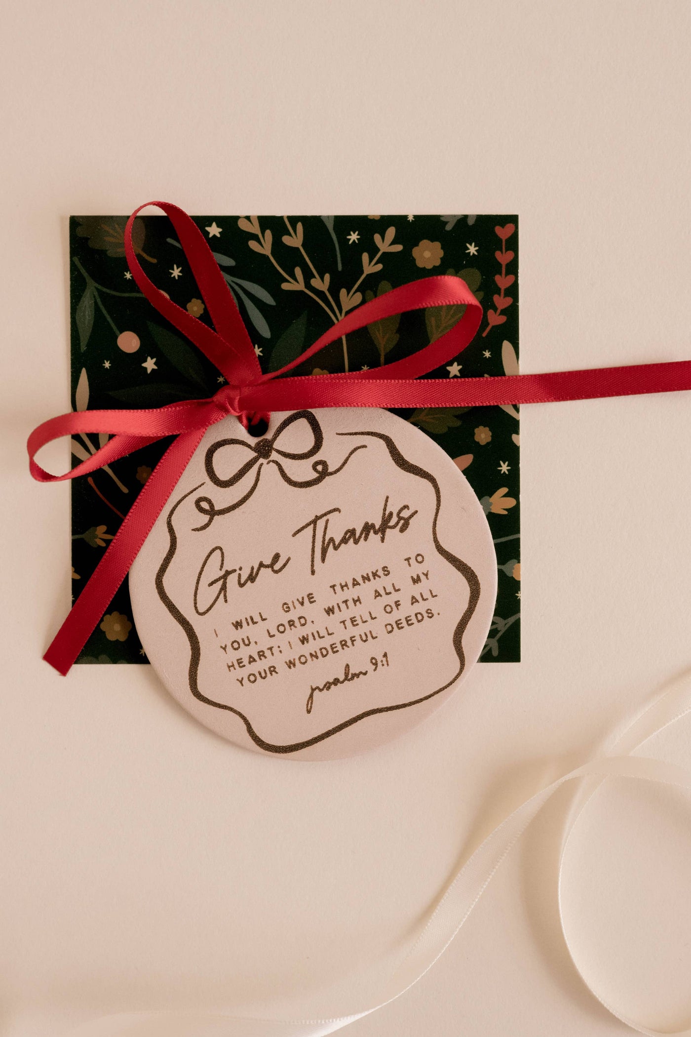 Give Thanks Ornament I Christian Faith