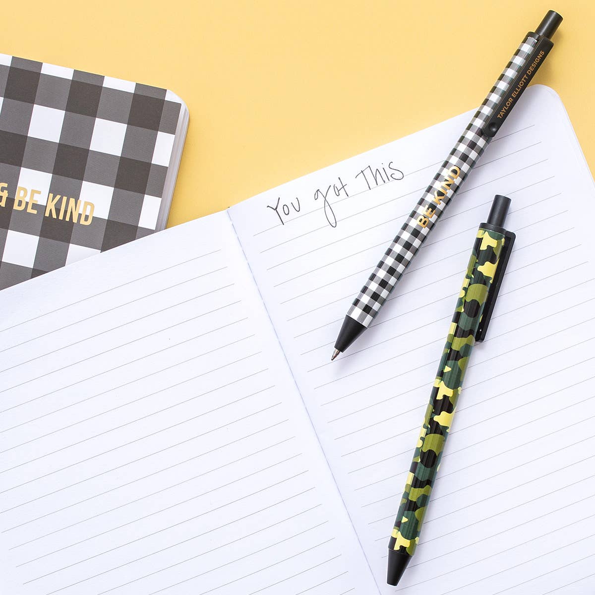 Camo and Gingham Gel Pen Set: Taylor Elliott Designs