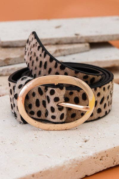 Belted Beauty Leather Belt- Cheetah